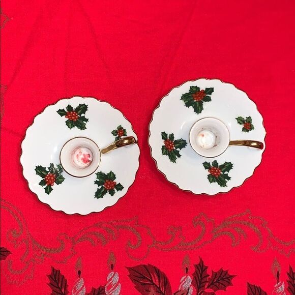 Vtg Lefton 7945 Christmas candlestick holder - Picture 4 of 4
